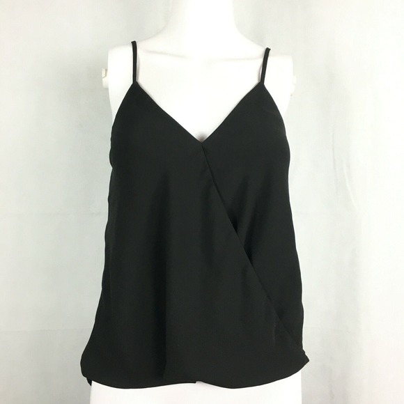 Dainty Hooligan Tops - Dainty Hooligan Shirt‎ Womens S Black Wrap Front Cami Tank Top Adjustable Straps